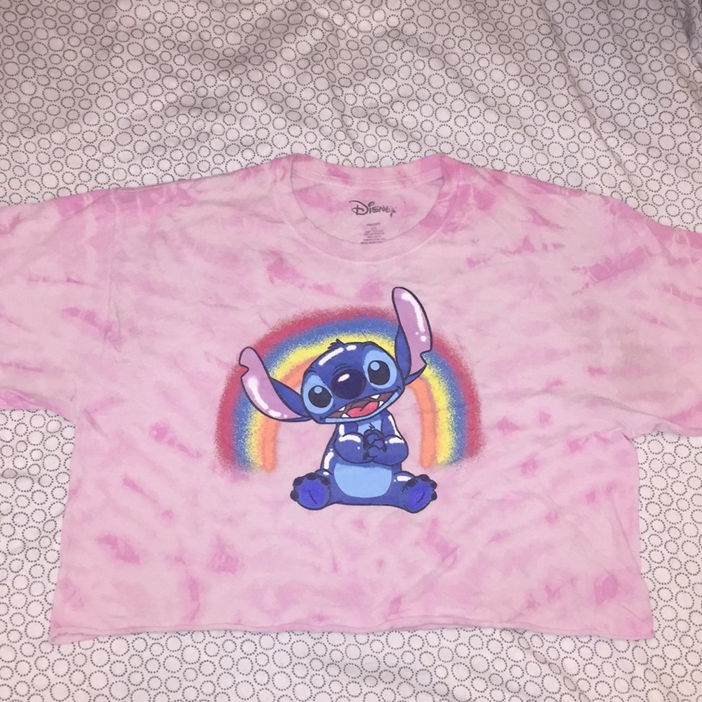🌺🌈STITCH RAINBOW PINK CROP TOP🌺🌈